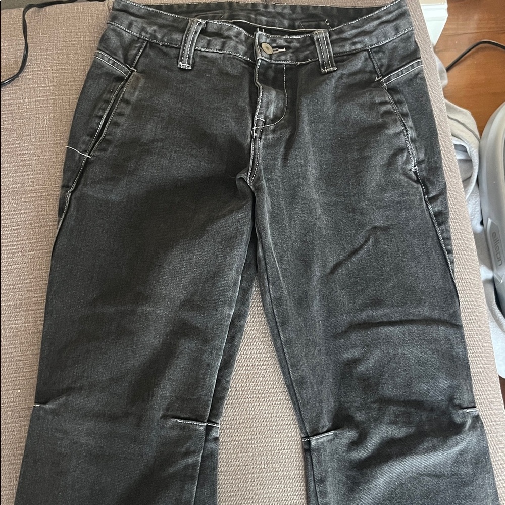Super cute & stylish! Distressed Black Women's wide leg Jeans